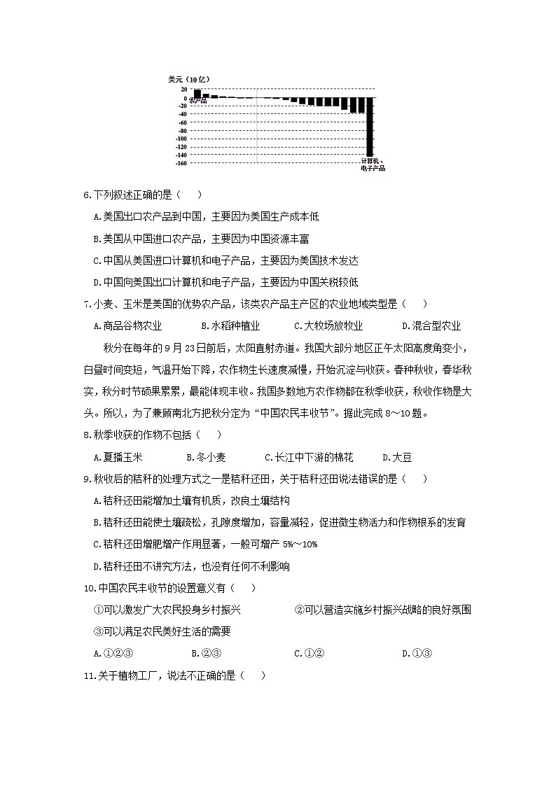 【地理】河北省石家庄市精英中学2019届高三上学期第二次调研 试卷02