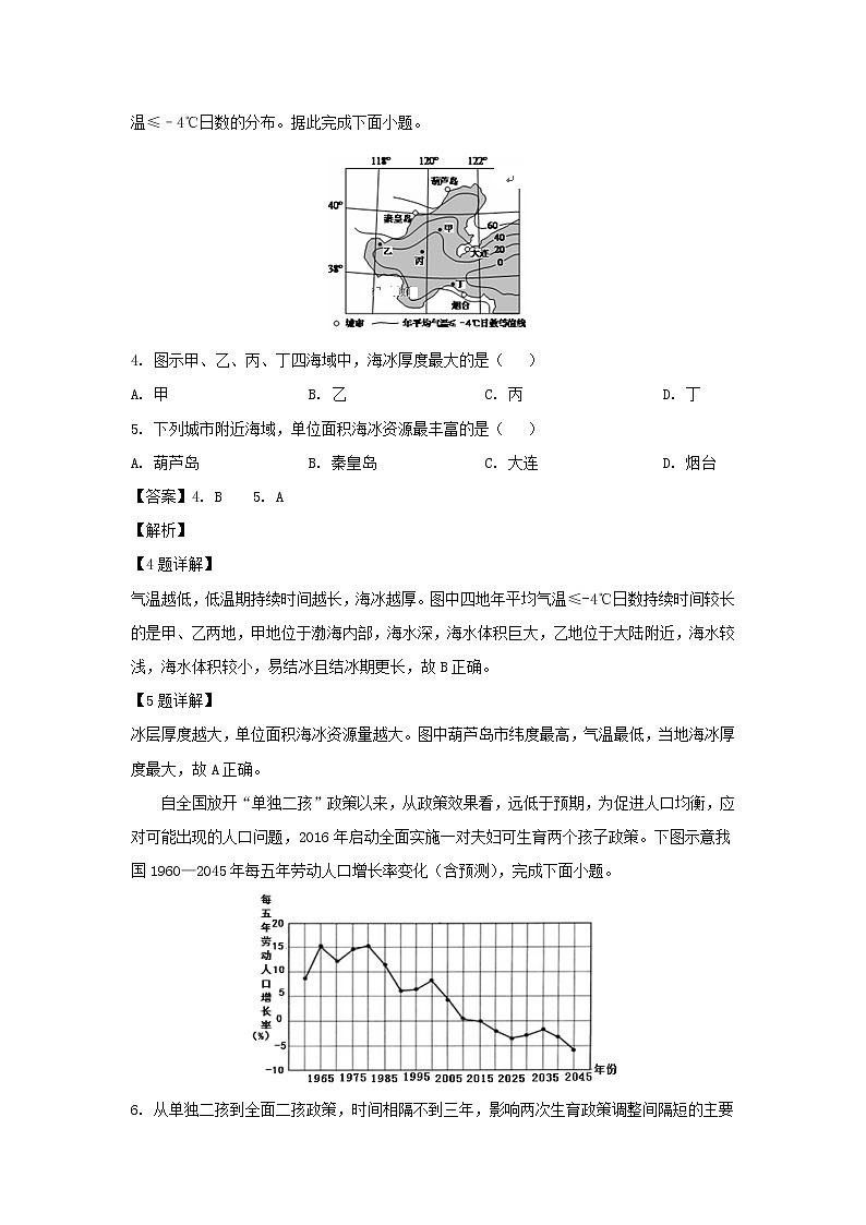 【地理】河北省武邑中学2019届高三上学期第一次调研考试（解析版）第2页
