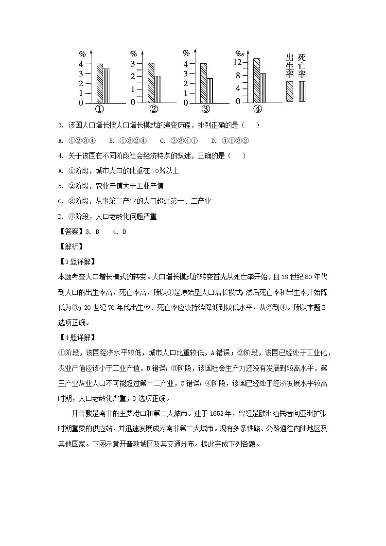 【地理】黑龙江省哈尔滨市第三中学2019届高三上学期第一次调研考试（解析版）02