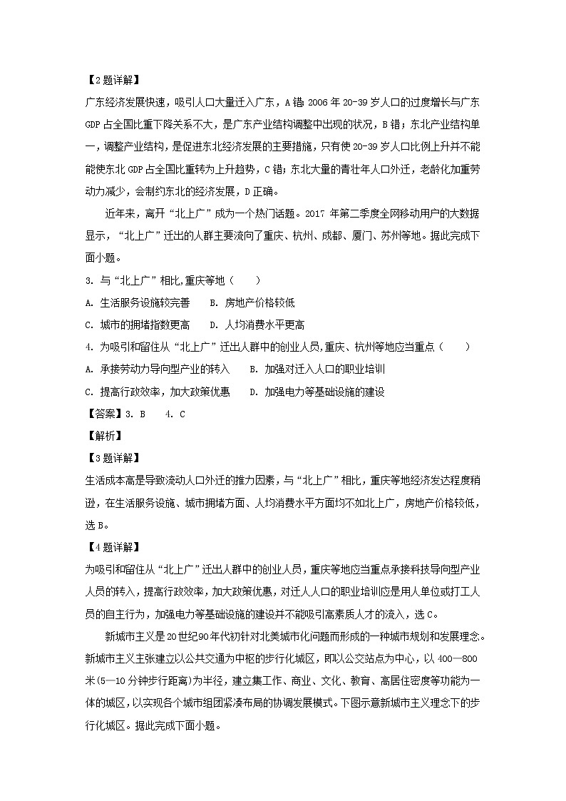 【地理】黑龙江省哈尔滨市第三中学校2019届高三上学期第二次调研考试（解析版）02