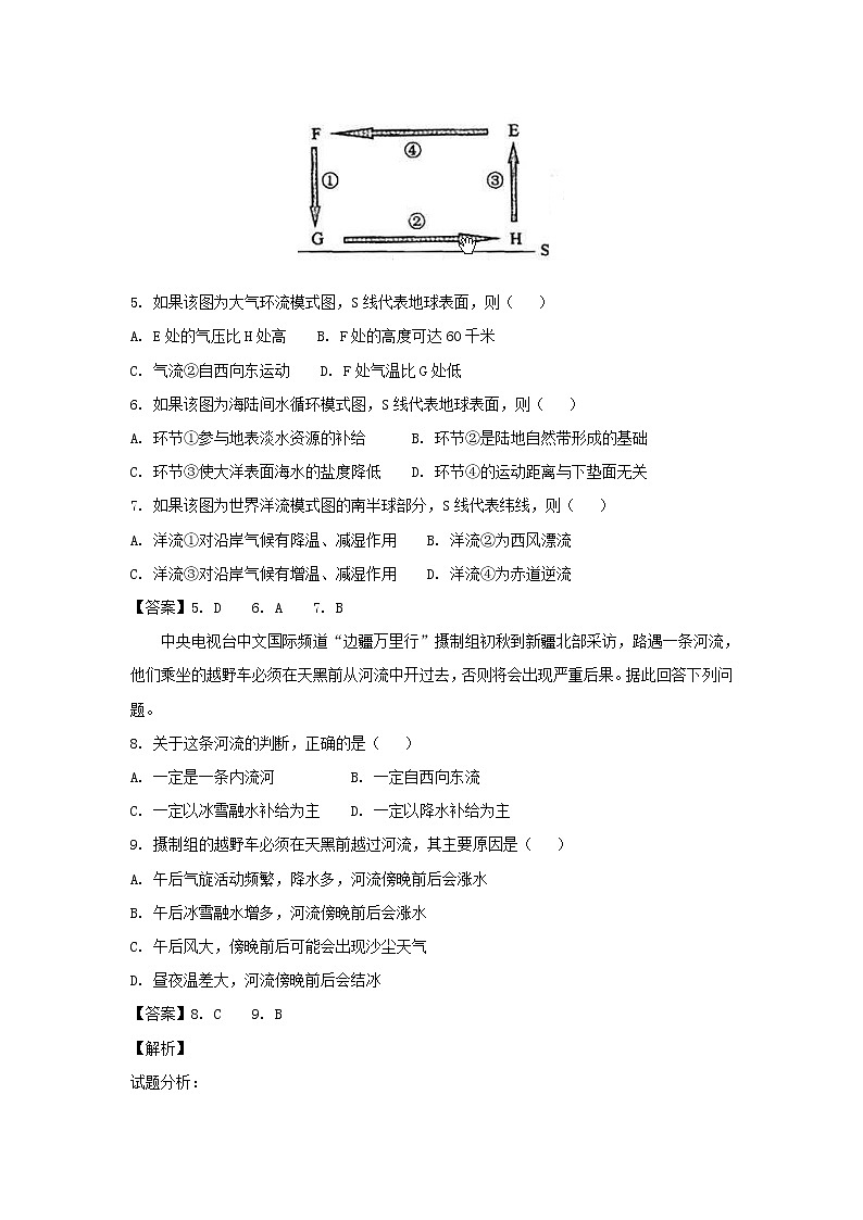 【地理】黑龙江省牡丹江市第一高级中学2019届高三上学期开学摸底考试（解析版）03