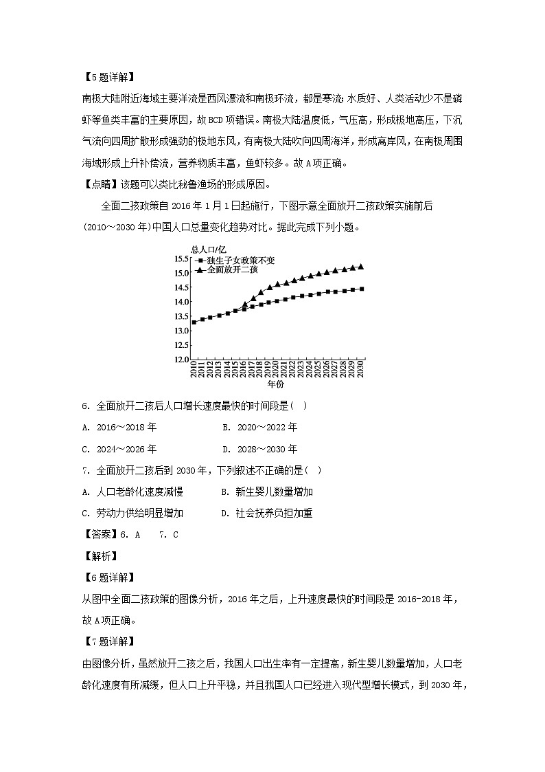 【地理】广东省梅州市蕉岭县蕉岭中学2019届高三下学期5月适应性考试（解析版）第3页