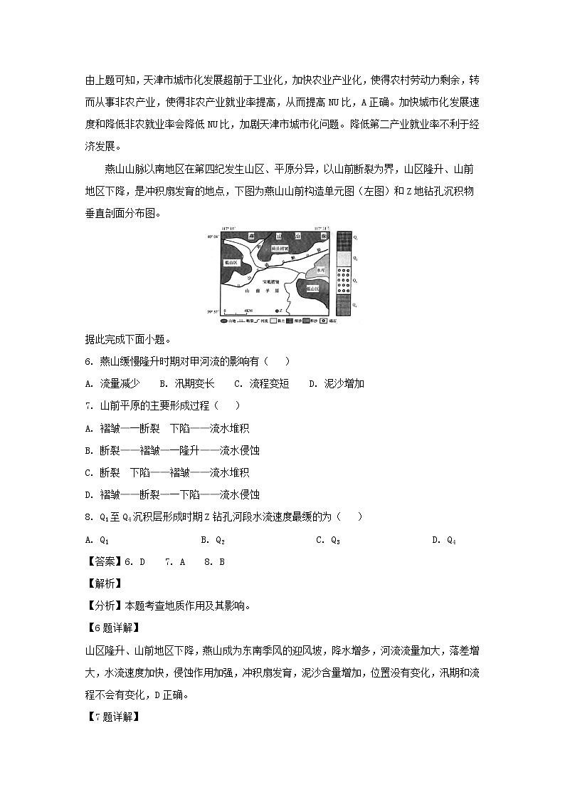【地理】安徽省马鞍山市2019届高三第三次教学质量监测（解析）03