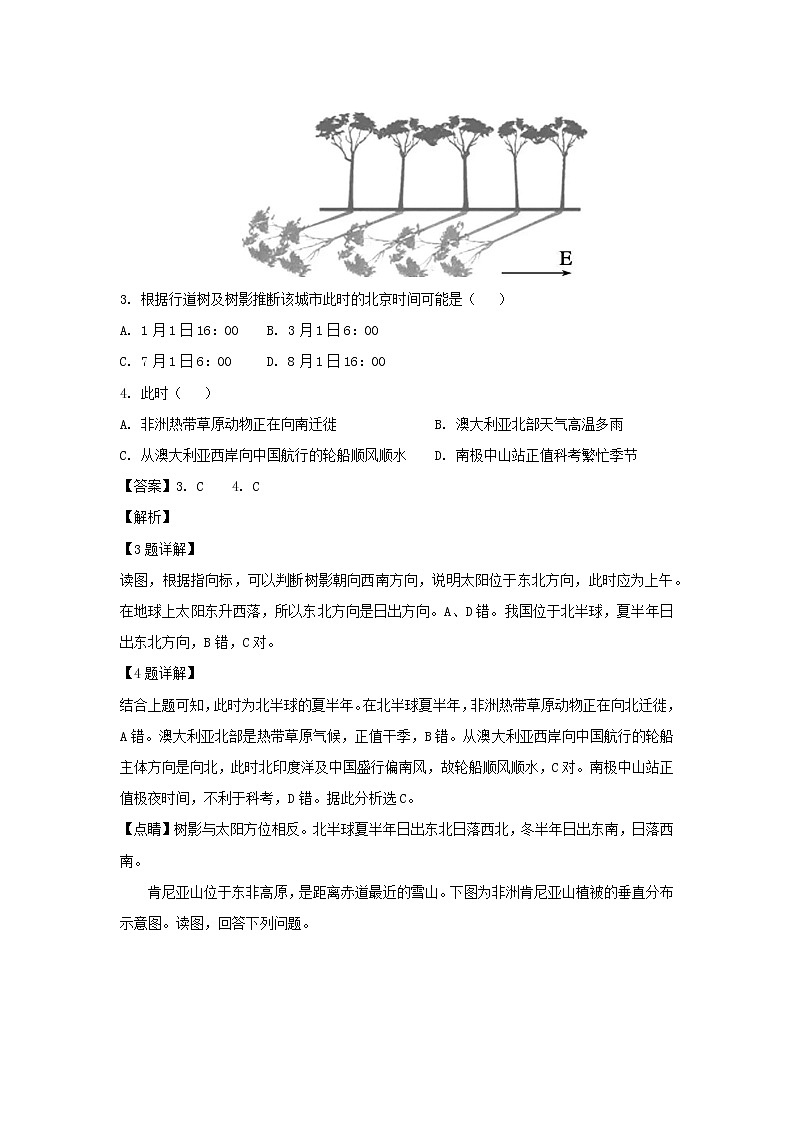 【地理】安徽省皖西名校2019届高三上学期适应性考试（解析版）第2页