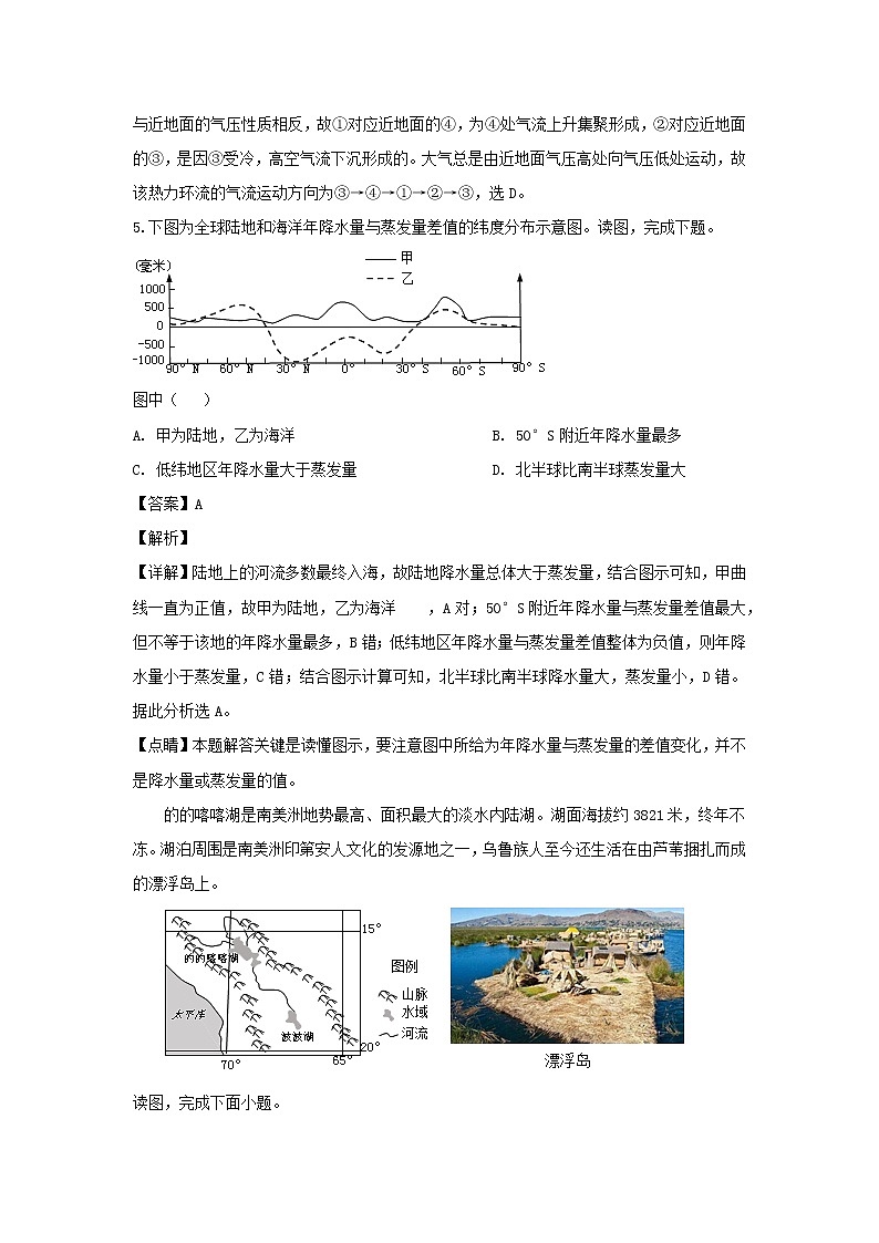 【地理】北京市朝阳区2019届高三二模试卷（解析版）03
