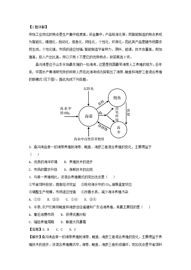 【地理】四川省成都市第七中学2019届高三上学期1月期末考试（解析版）02