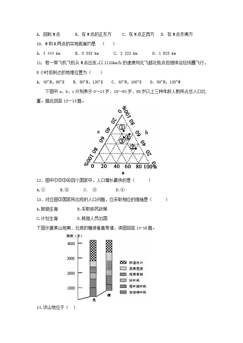 【地理】黑龙江省伊春市第二中学2019届高三上学期期中考试03