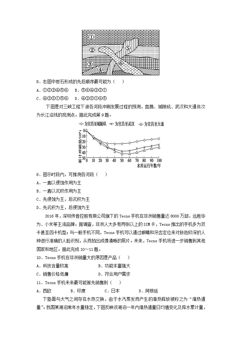 【地理】湖南省郴州市湘南中学2019届高三上学期期中考试03