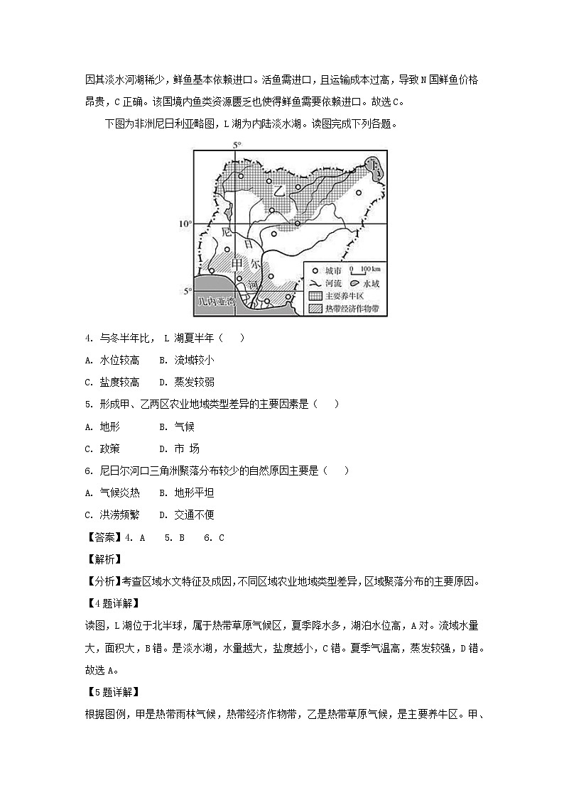 【地理】吉林省“五地六校”合作体2019届高三上学期期末考试（解析版）02
