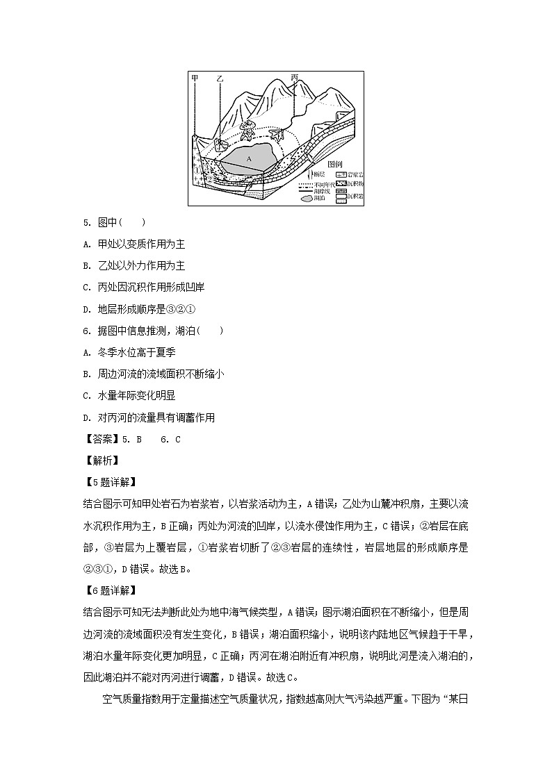 【地理】江苏省泰州市2019届高三上学期期末考试试题（解析版）03