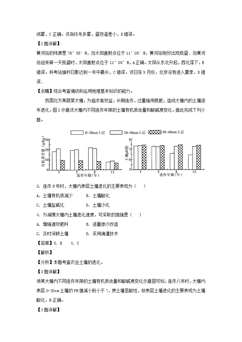 【地理】山东省枣庄市2019届高三上学期期末考试（解析版）02