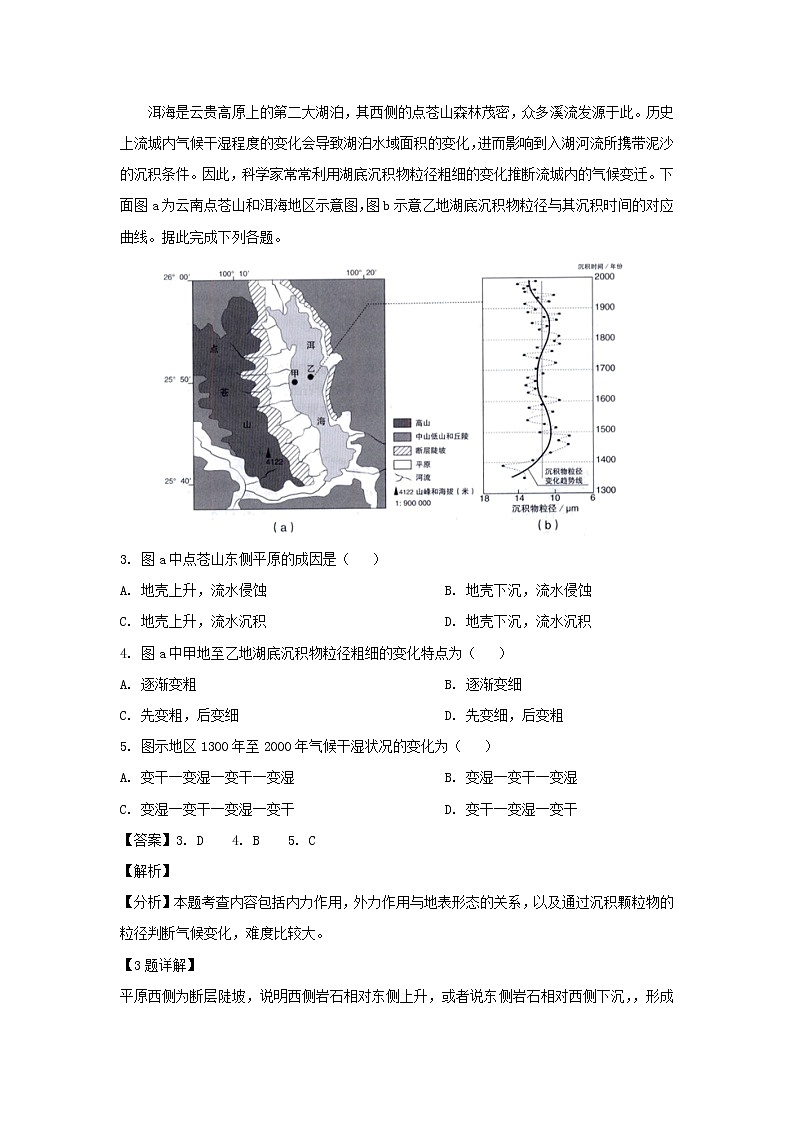 【地理】山西省运城市2019届高三高考适应性测试（4月）（解析版）02
