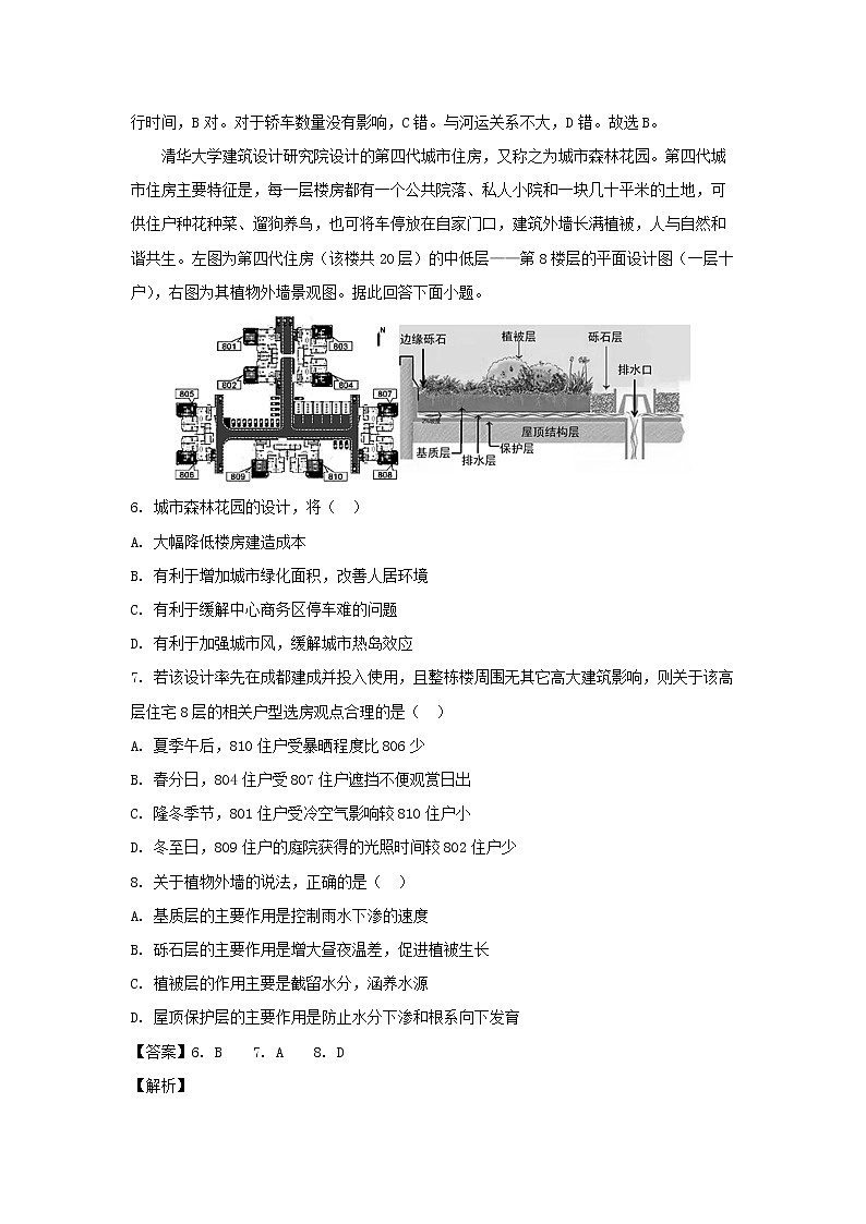 【地理】陕西省城固县第一中学2019届高三4月份模拟（解析版） 试卷03