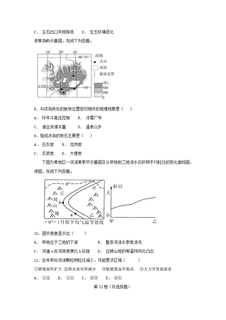 【地理】四川省成都外国语学校2019届高三一诊模拟考试第2页