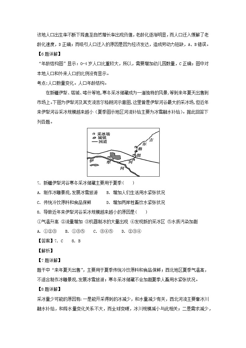 【地理】四川省泸县第四中学2019届高三二诊模拟试题（解析版）第3页