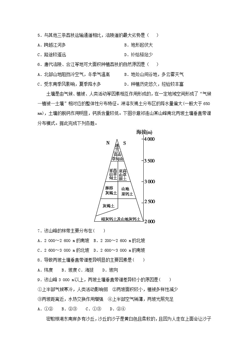 【地理】山东省菏泽市鄄城一中2019年高考文综测试02