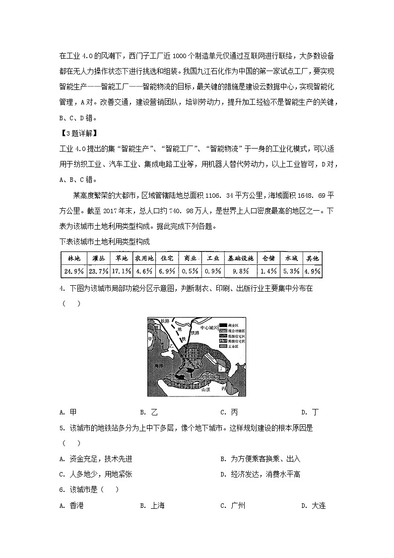【地理】山东省济南市2019届高三3月模拟（一模）（解析版） 试卷02