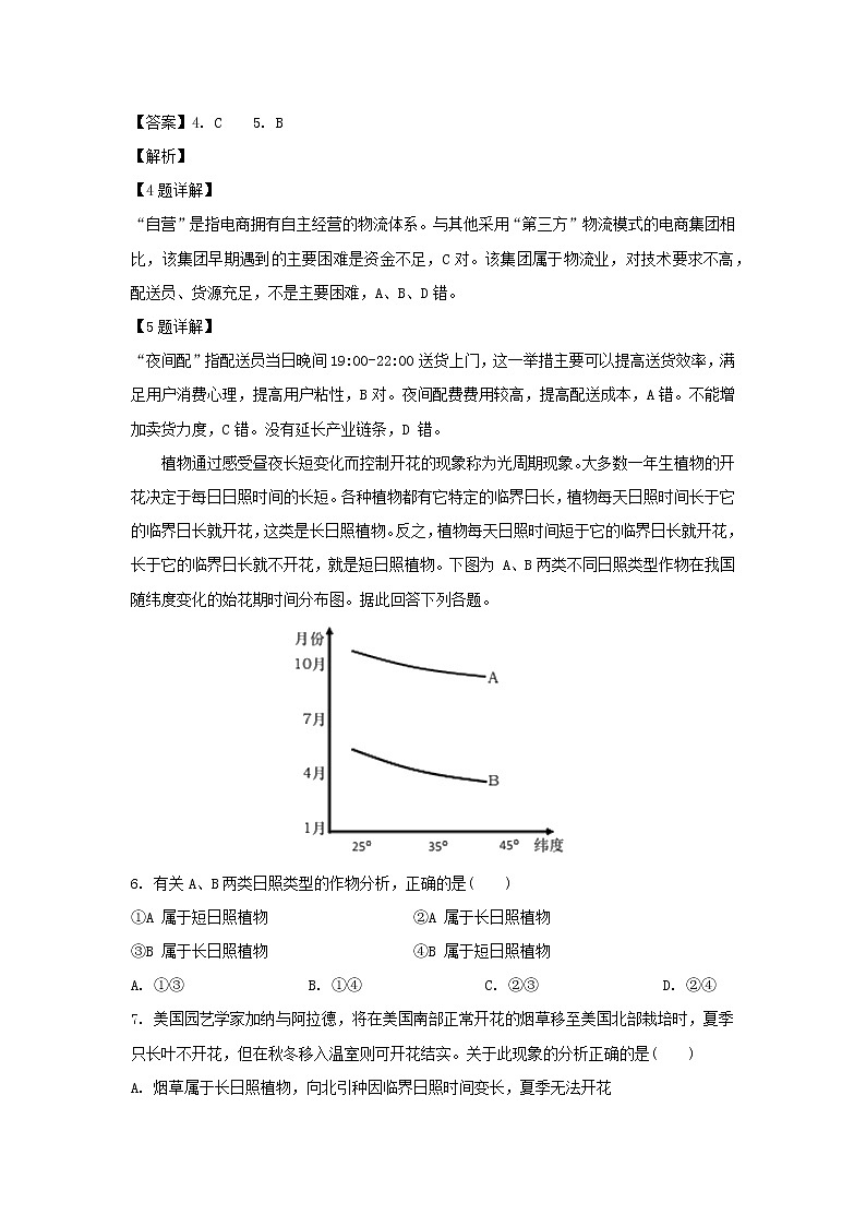 【地理】山东省聊城市聊城一中2019届高三3月份模拟考试（解析版）03