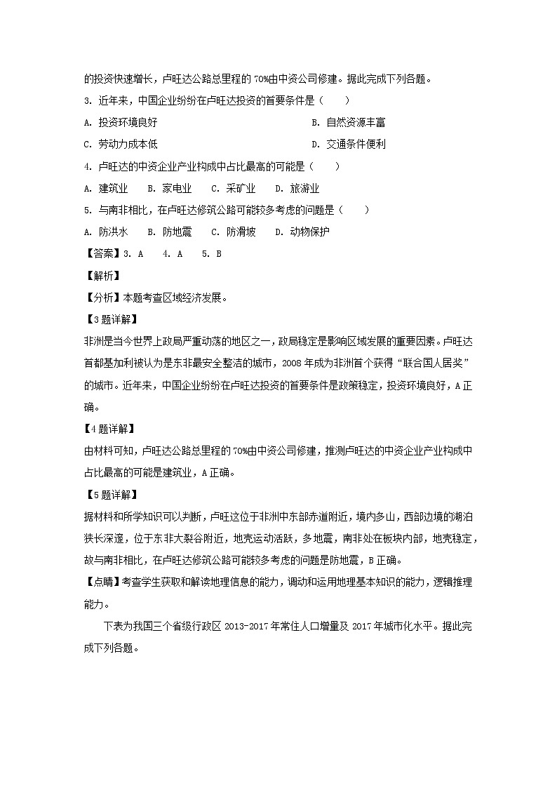 【地理】山西省太原市2019届高三5月模拟考试（二模）（解析版）02