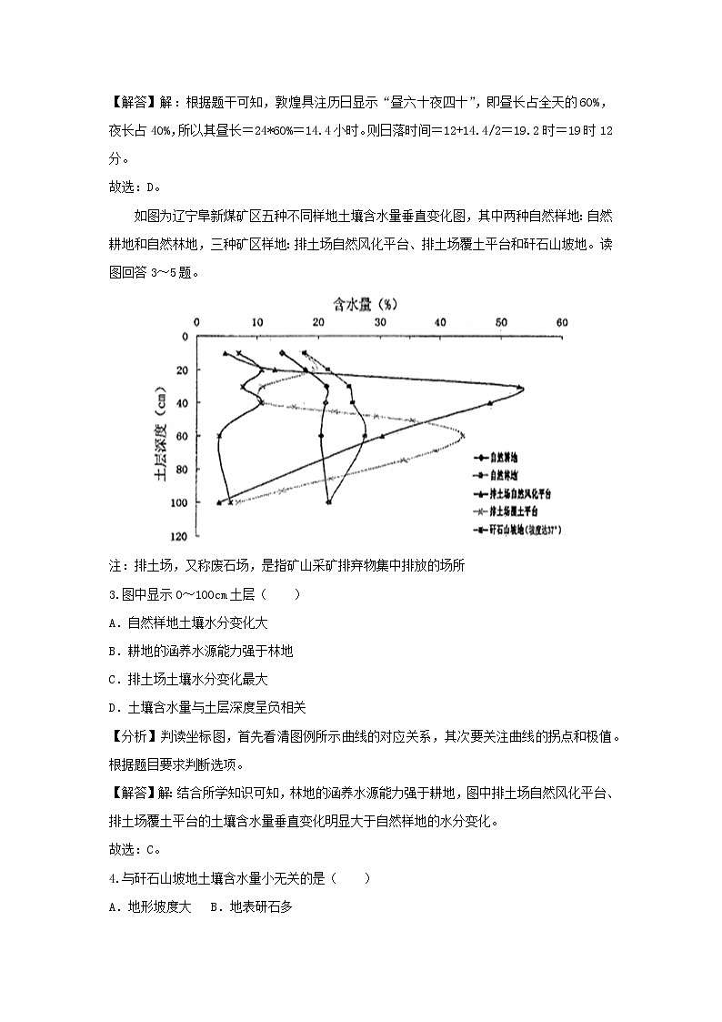 【地理】湖南省益阳市赫山区箴言中学2019届高考最后一卷（解析版）02