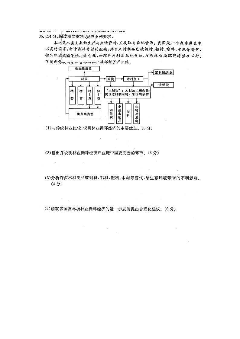 【地理】湖南省长沙市第一中学2019届高三下学期高考模拟卷（一）03