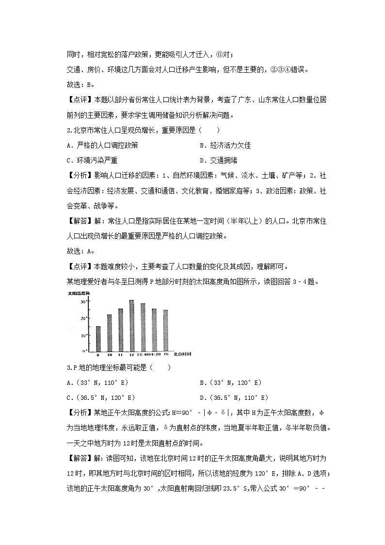 【地理】江西省抚州市临川一中等九校协作体2019届高考模拟试卷（5月份）（解析版）02
