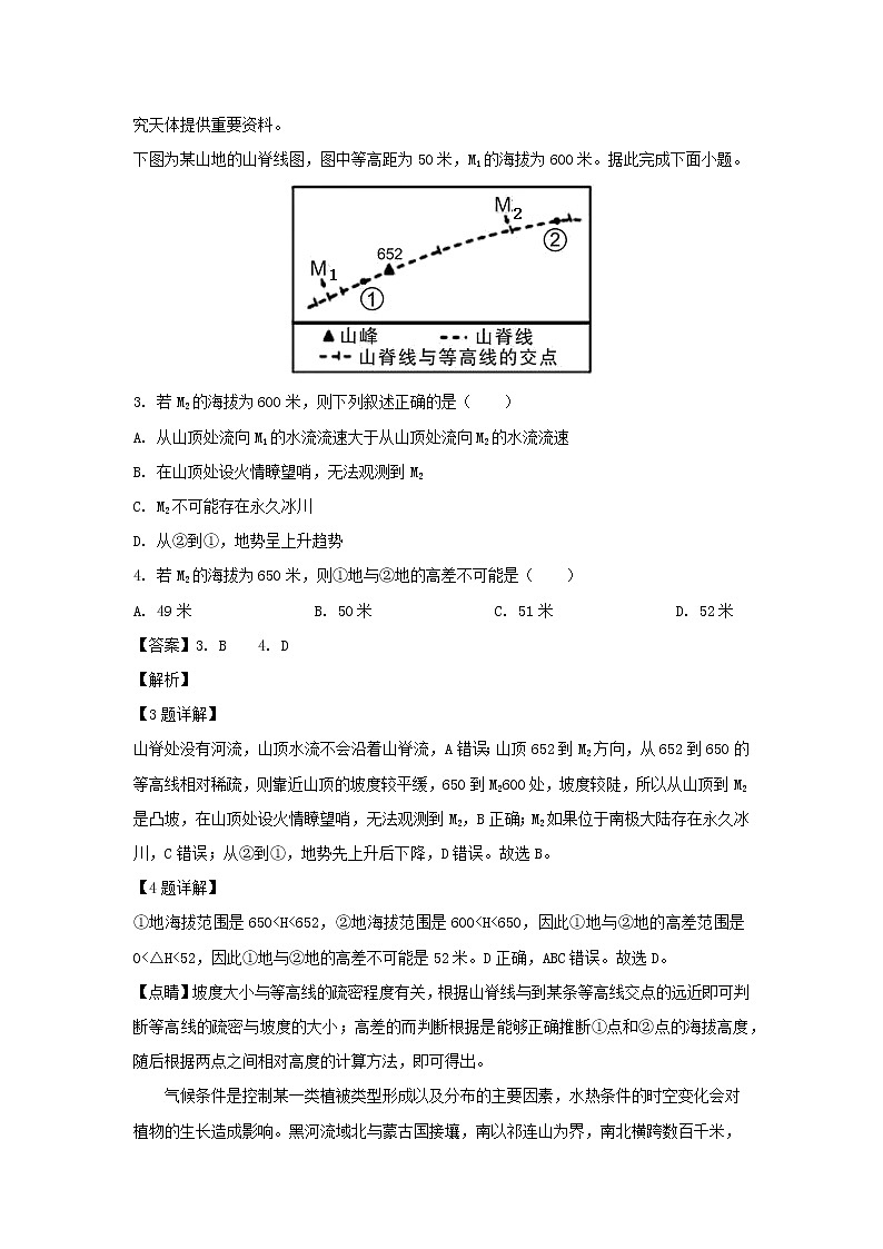 【地理】辽宁省葫芦岛协作校2019届高三下学期第二次模拟考试（解析版）02