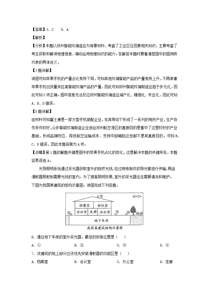 【地理】广东省中山市第一中学2019届高三下学期高考热身练习（一）（解析版）03