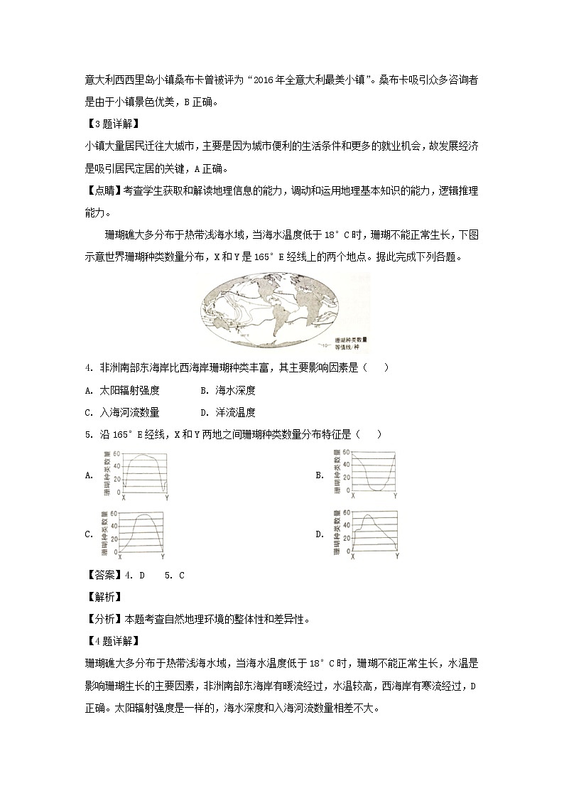 【地理】河北省石家庄市2019届高三毕业班模拟考试（一）（解析版）02