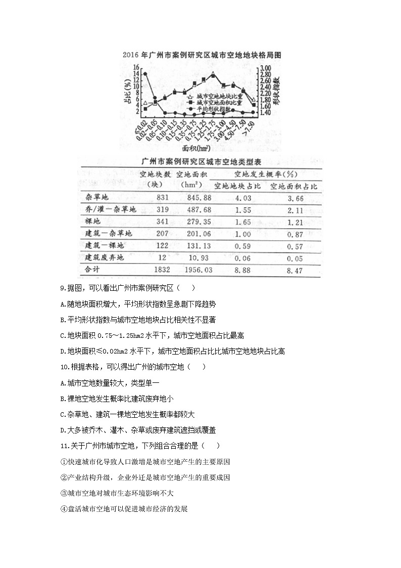 【地理】河南省开封市2019届高三第一次模拟考试（解析版）03