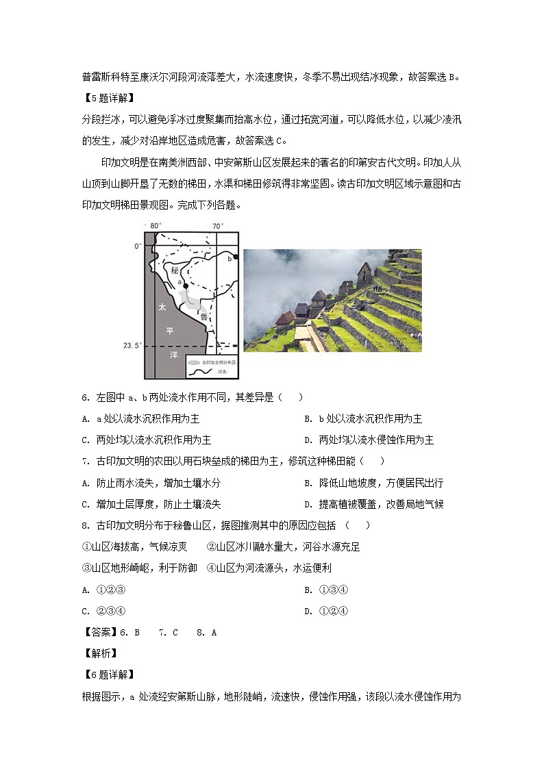 【地理】河南省洛阳市孟津二中2019届高三第五次模拟（解析版） 试卷03