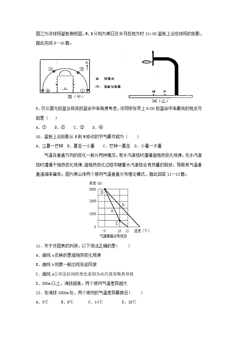 【地理】河南省镇平县第一高级中学2019届高三上学期期终考前模拟 试卷03