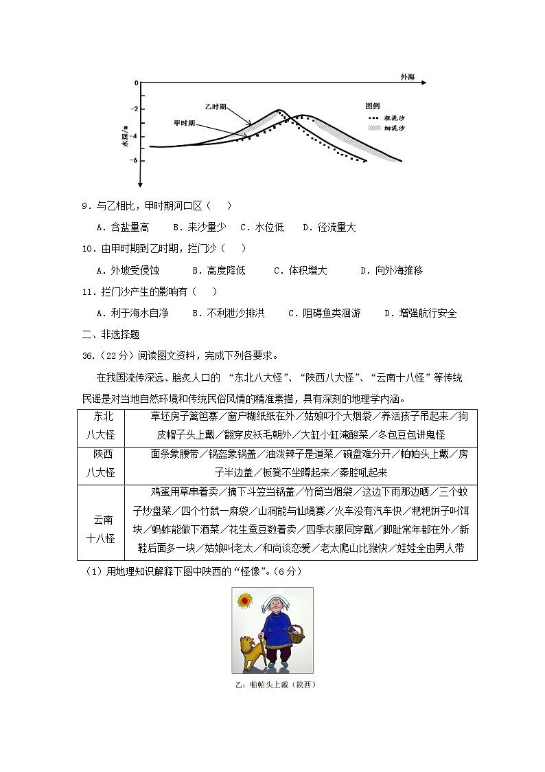 【地理】黑龙江省大庆第一中学2019届高三第四次模拟（最后一卷）试题03