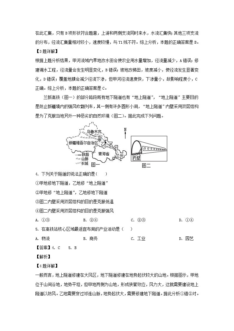 【地理】黑龙江省哈尔滨市第六中学2019届高三5月文综模拟测试（解析版）02
