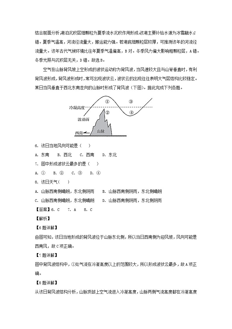 【地理】黑龙江省哈尔滨市第四中学2019届高三上学期1月份文科综合模拟（解析版） 试卷03