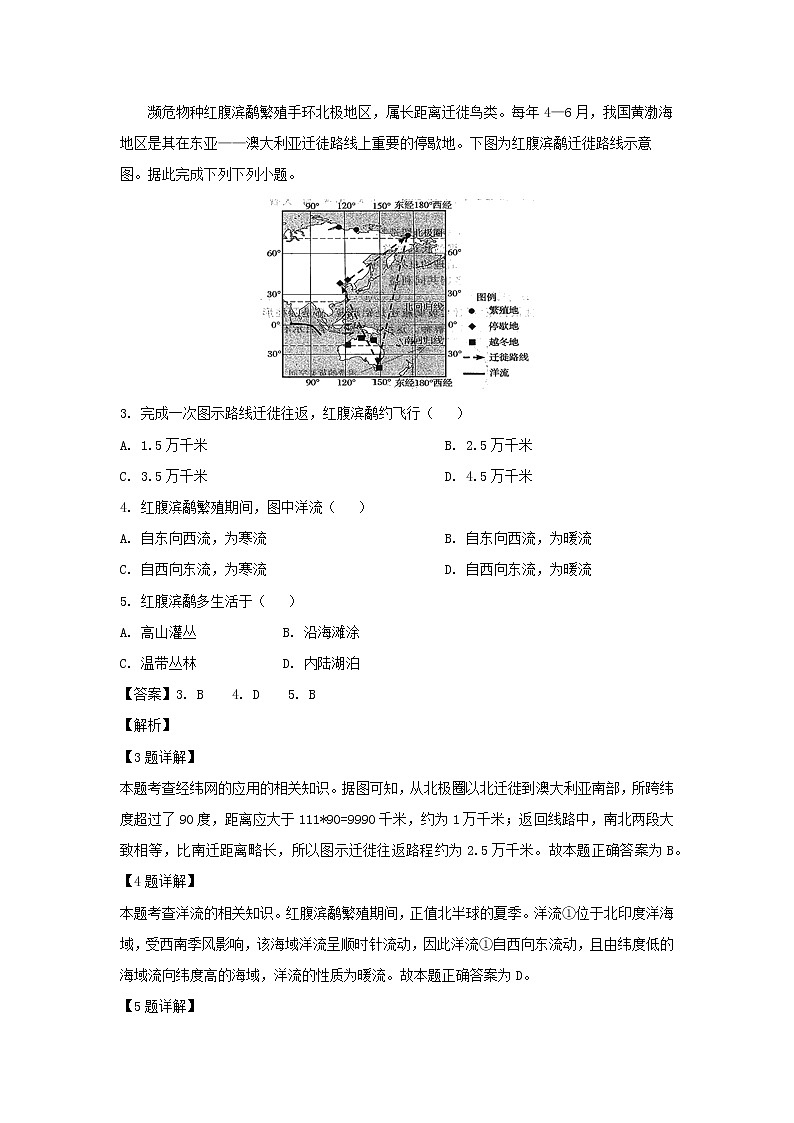 【地理】安徽省定远县民族中学2019届高三下学期最后一次模拟考试第2页
