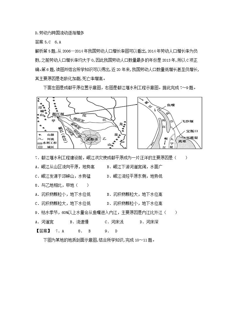【地理】福建省南安市华侨中学校2019届高三上学期模拟试题03