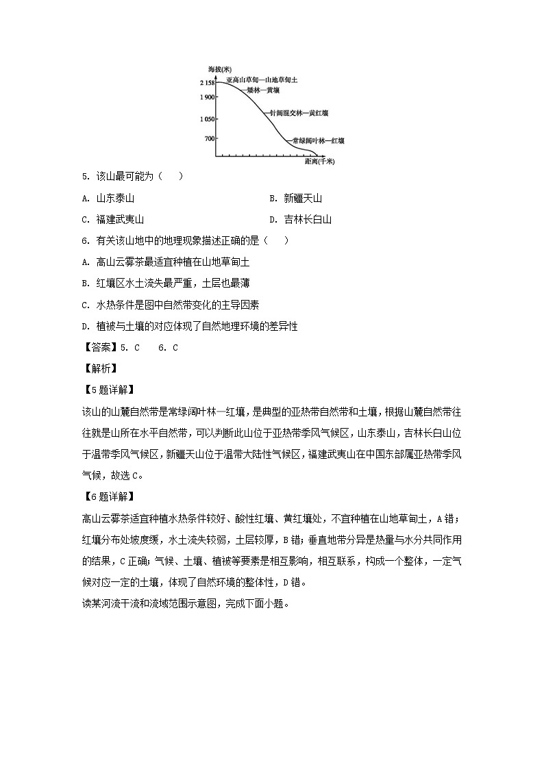 【地理】内蒙古鄂尔多斯市第一中学2018-2019学年高二下学期第一次月考试卷（解析版）第3页