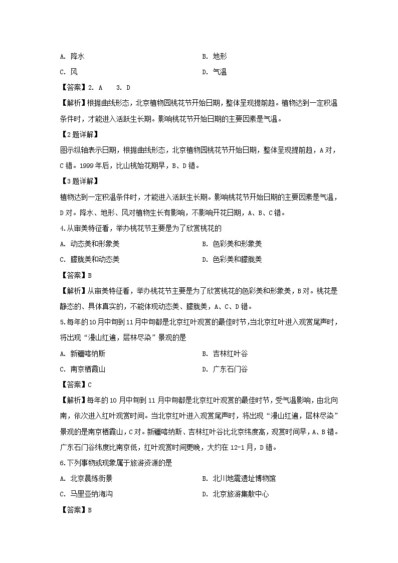 【地理】山西省晋中市平遥县第二中学2018-2019学年高二下学期第一次月考试卷（解析版）02