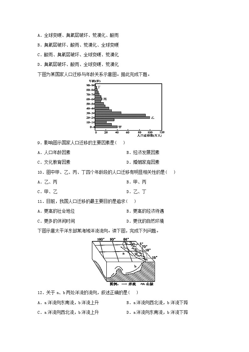 【地理】山西省平遥县和诚高考补习学校2019-2020学年高二8月月考试题03