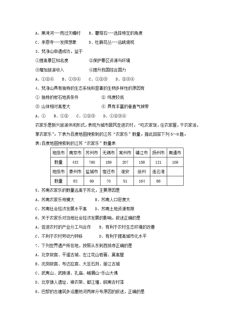 【地理】河南省西华县第一高级中学2018-2019学年高二下学期第一次月考试题02