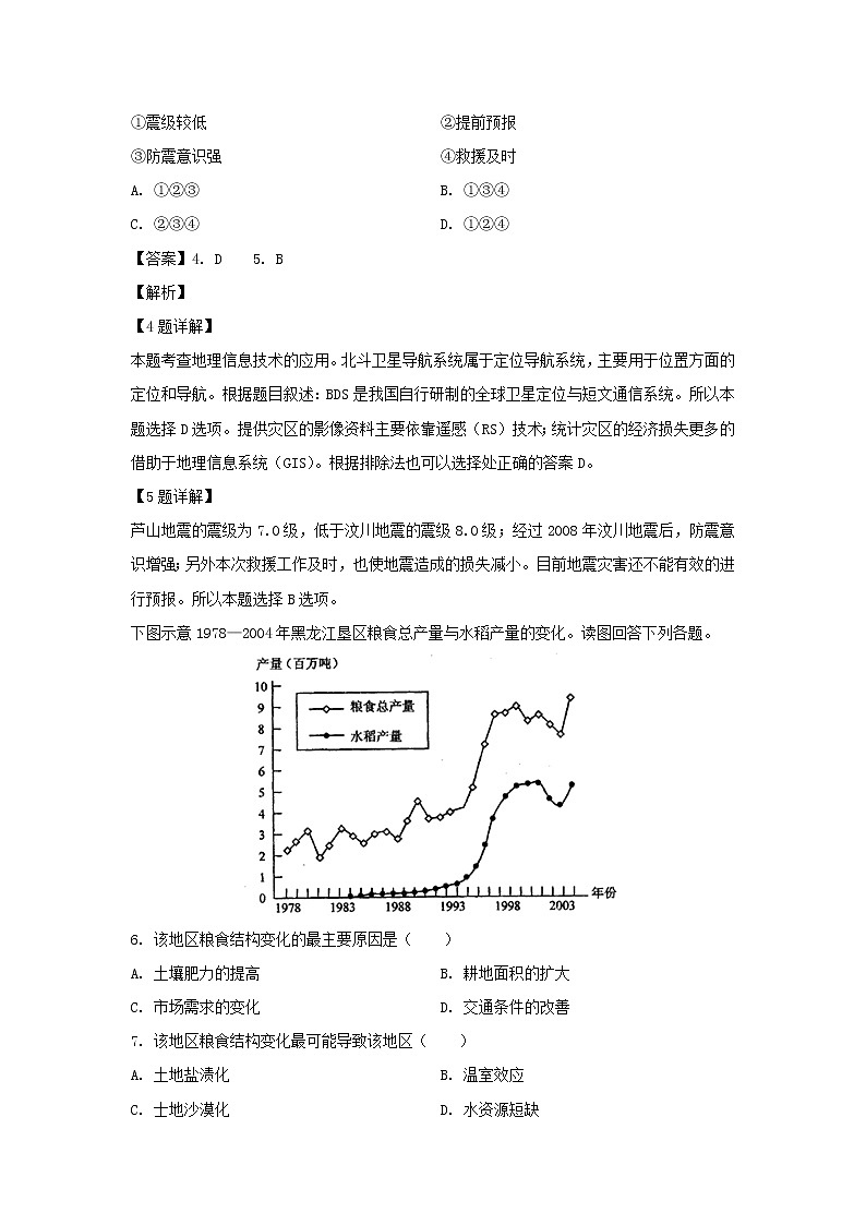 【地理】湖北省崇阳县第一中学2018-2019学年高二3月月考试题（解析版）03