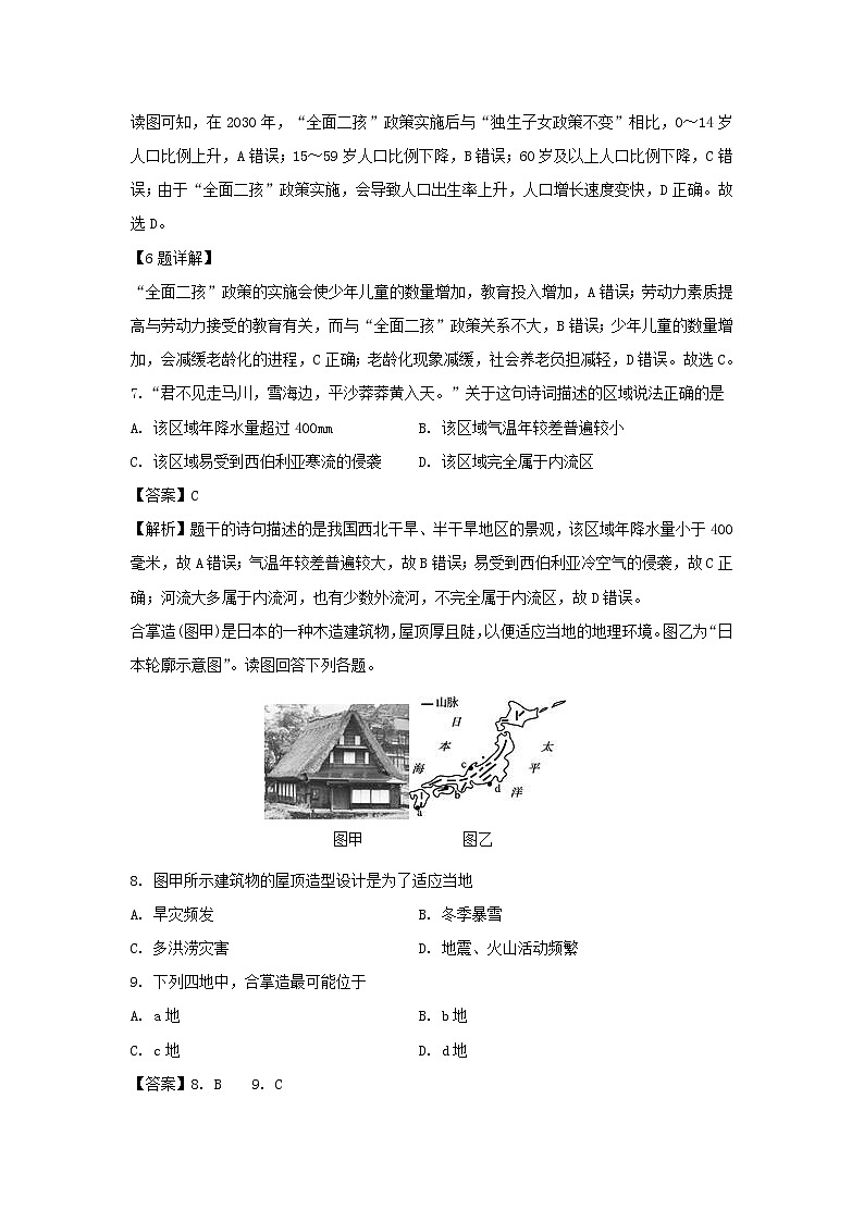 【地理】湖北省黄梅国际育才高级中学2018-2019学年高二3月月考试卷（解析版）03