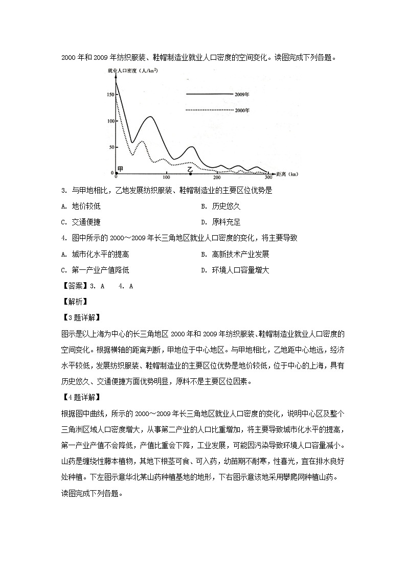 【地理】福建省厦门市湖滨中学2018-2019学年高二3月月考试题（解析版）02