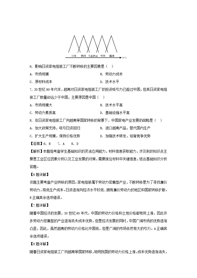 【地理】广东省佛山市第一中学2018-2019学年高二下学期第一次月考试题（解析版）03