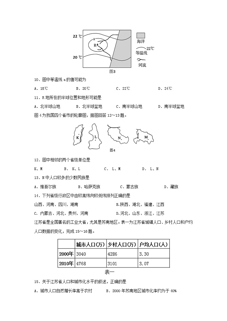 【地理】重庆大学城第一中学校2018-2019学年高二上学期第一次月考试题03