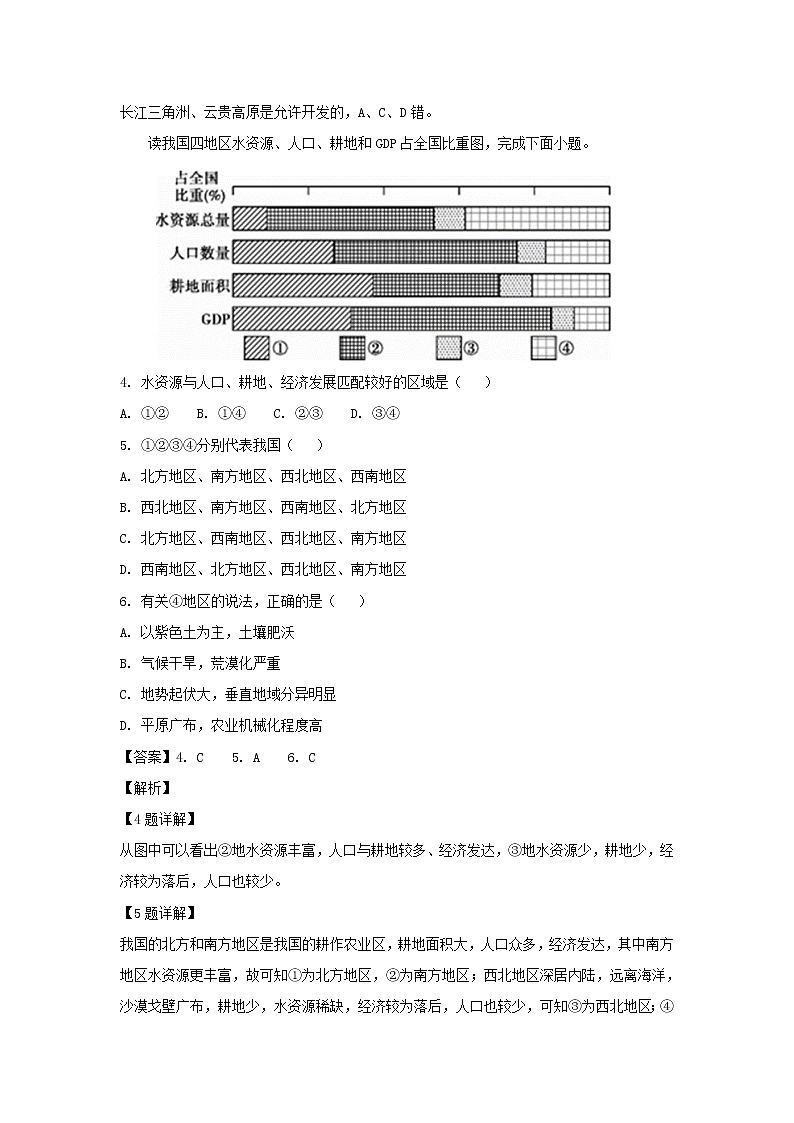 【地理】重庆市南开中学2018-2019学年高二上学期第一次月考试卷（解析版）02