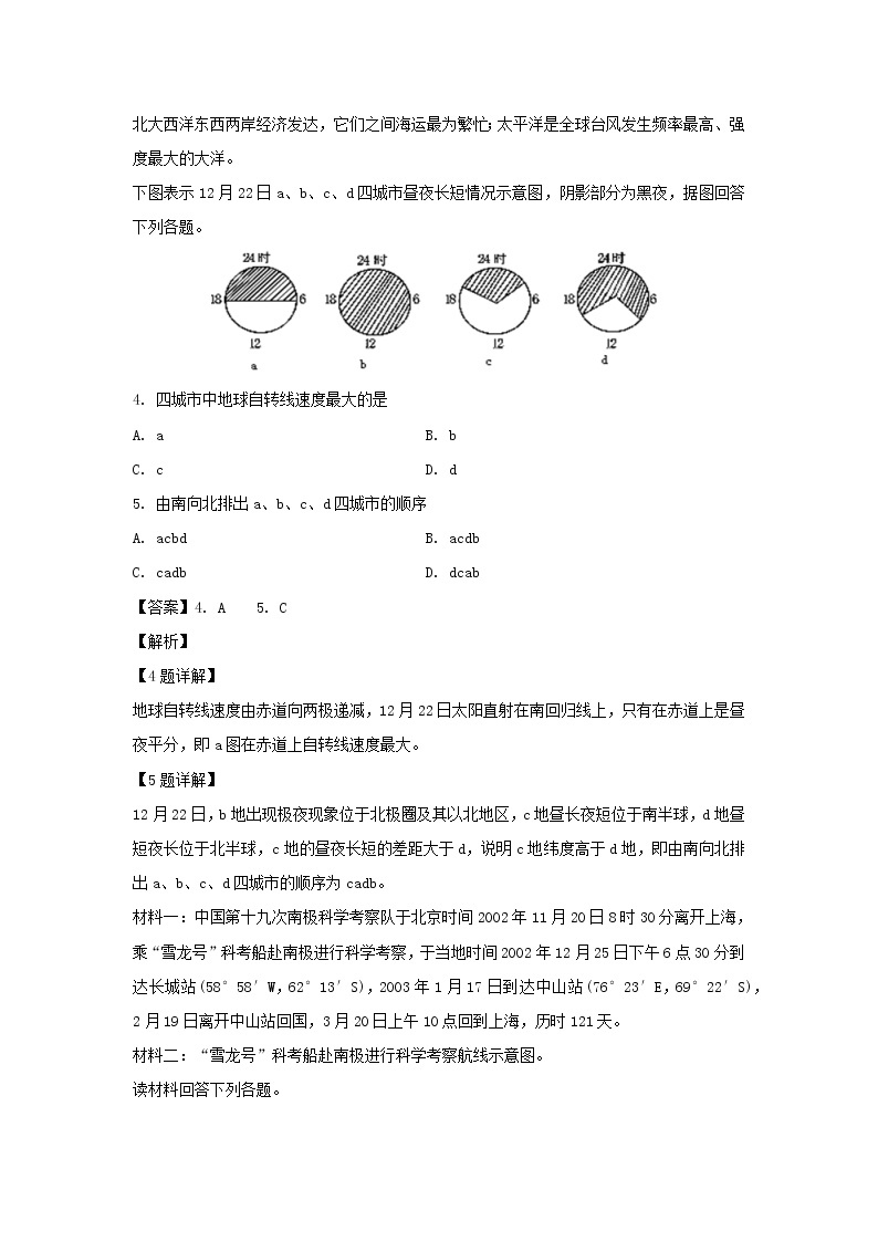 【地理】安徽省六安市舒城中学2018-2019学年高二下学期第二次月考试题（解析版）02