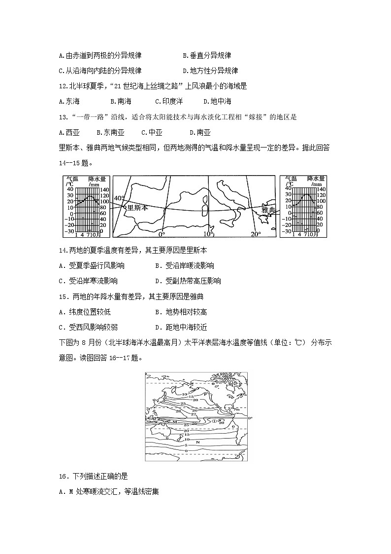 【地理】内蒙古赤峰二中2018-2019学年高二上学期第二次月考试题03