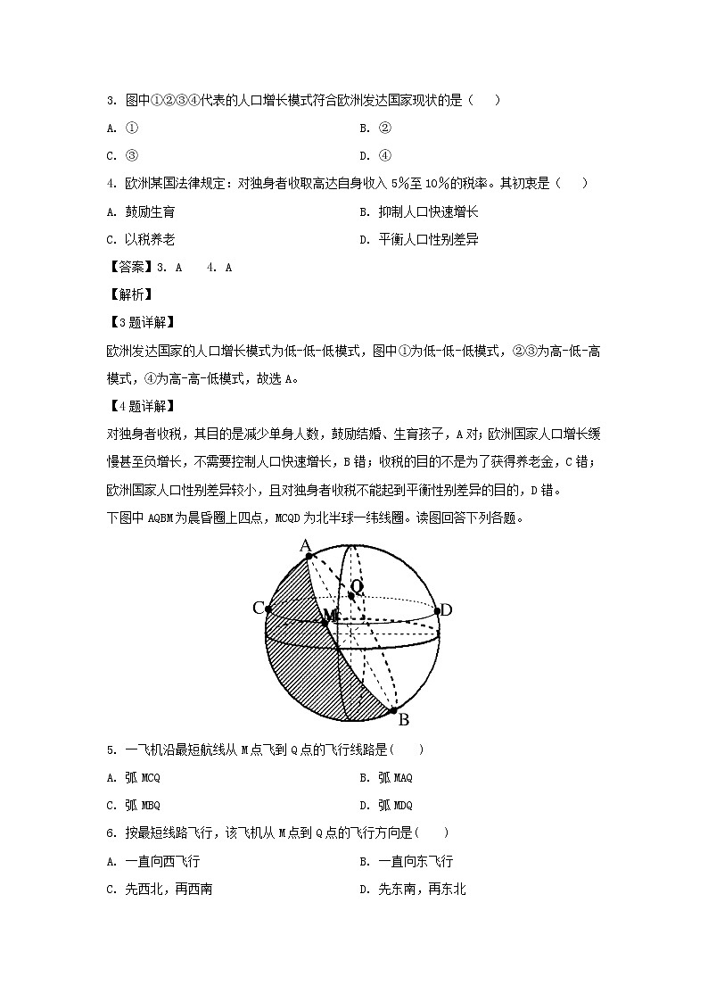 【地理】内蒙古集宁一中（西校区）2019-2020学年高二12月月考试题（解析版）02